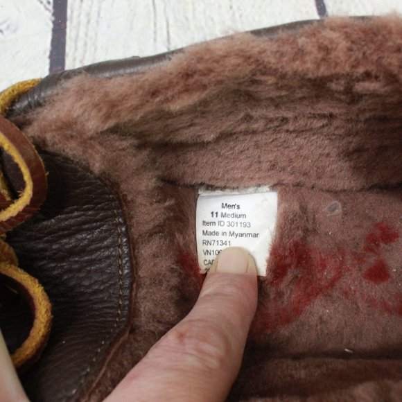 LL Bean Slippers Wicked Good Moosehide Slipper Moccasin Brown Leather Size 11 M - Picture 7 of 9